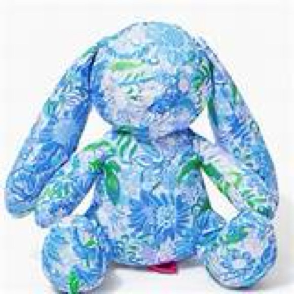 Lilly Pulitzer Blue and Green Floral Bunny Plush - Picture 1 of 1